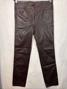 Massimo Dutti Brown 100% Sheep Leather Pants